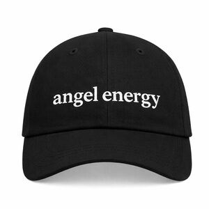 Angel Energy Embroidered White Baseball Cap Adjustable Velcro Hat Cute Aesthetic